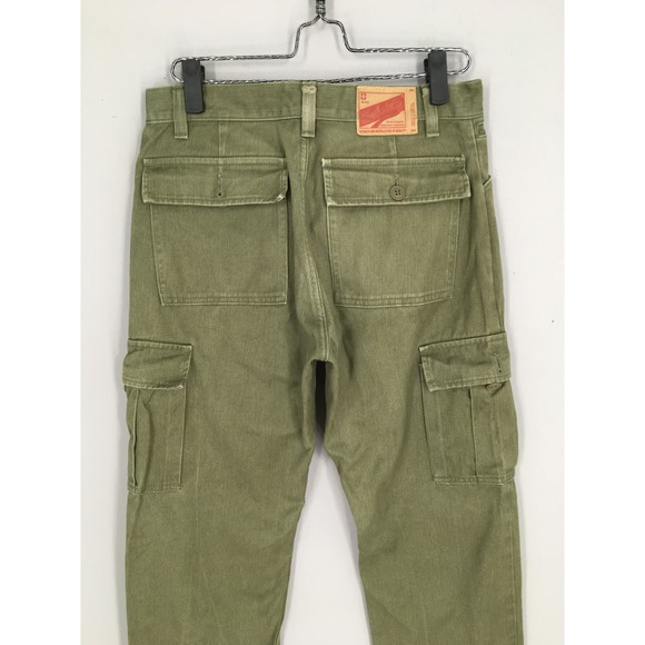 Subciety Japan Thick Cargo Pants Olive Green Military Style Size 30 - Picture 12 of 16